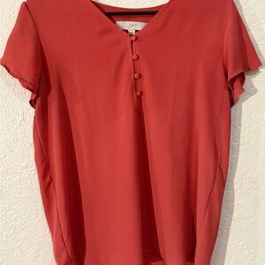 LOFT Women's Red Short Sleeve Blouse